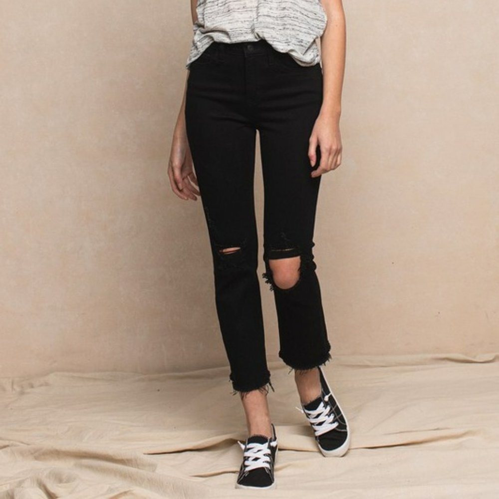 Vervet High Rise Straight Leg Distressed Jean - NWT